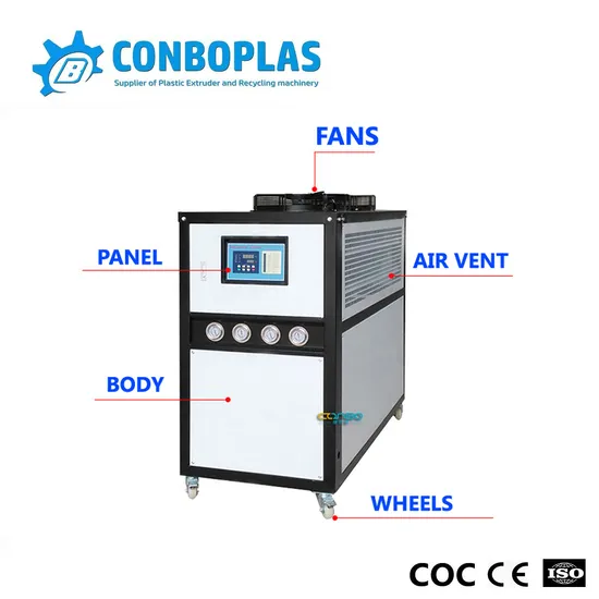 5HP Air Fan Cooling Type Water Chiller for Plastic Pipe Production